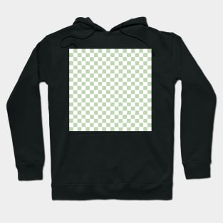 Wonky Checkerboard, White and Green Hoodie